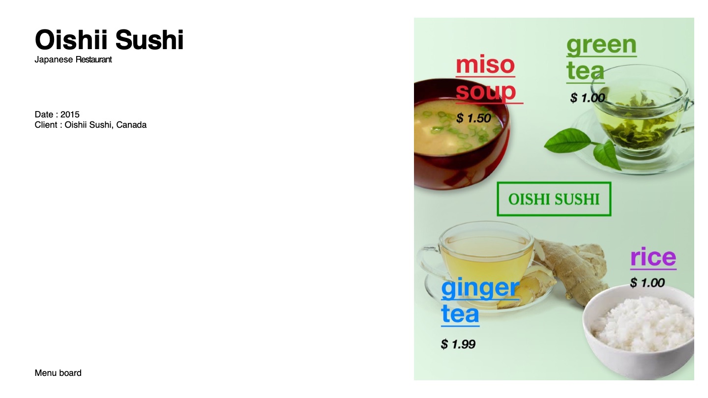 Oishii Sushi Menu — 소개서 p.129